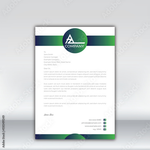 Letterhead design template for business. Simple and fist class letterhead design. Print for ready free download.	