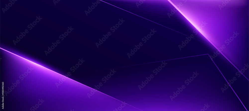 Purple and dark abstract geometric luxury background vector. Social ads banner or Landing page.