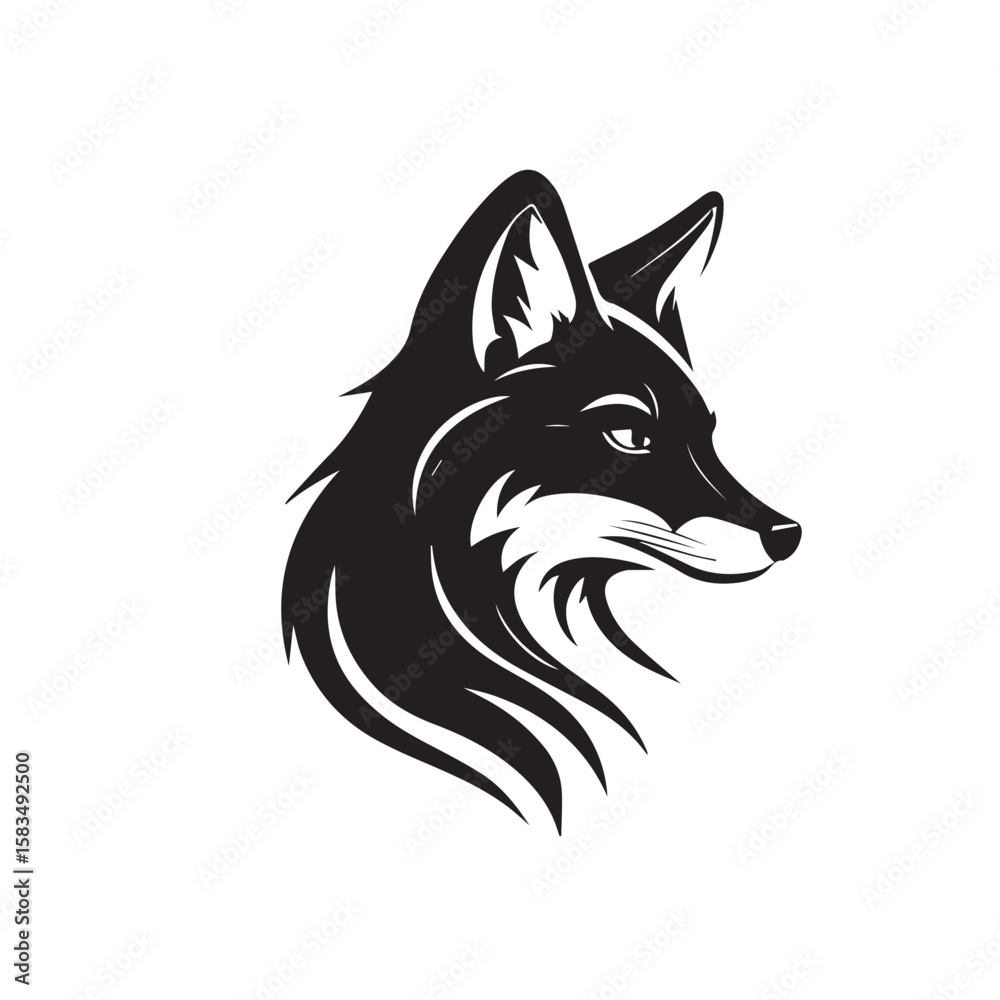 Fototapeta premium Minimalist Fox or Fox Head 