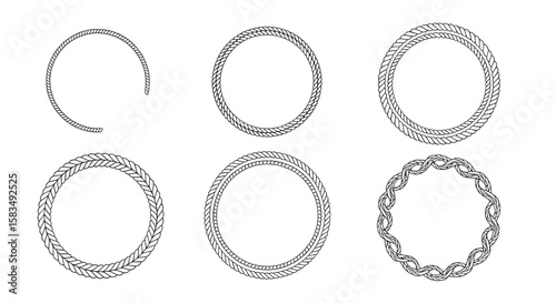 Abstract ring graphics featuring unique textured patterns and decorative circular designs