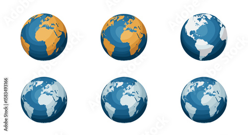 Earth globe world map continents geography countries global earth model