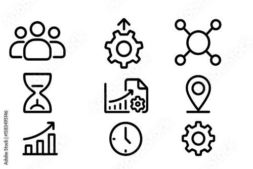 Minimalist interface symbols for business and productivity applications