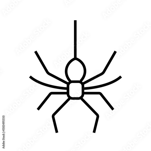 Outline icon of a spider insect, often associated with fear and Halloween themes. Great for creepy or horror designs. Outline icons Collection. editable stroke. vector illustration