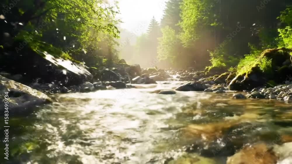 Relaxing Flowing River Water Scene Relaxing Flowing River Water Scene