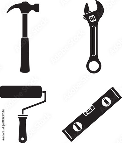 House Flipping Tools Vector Icon | Property Renovation & Real Estate Investment Symbol