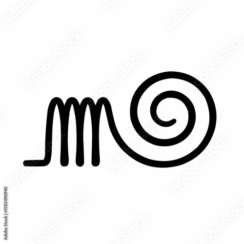Tight spring unwinding to a loose coil. Relaxation visualization