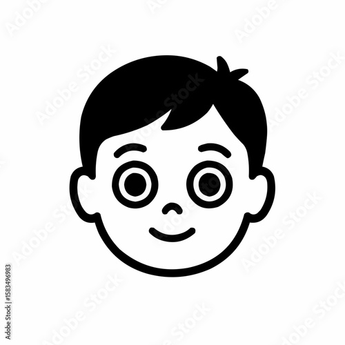 Child's face with wide-open eyes. Fresh perspective