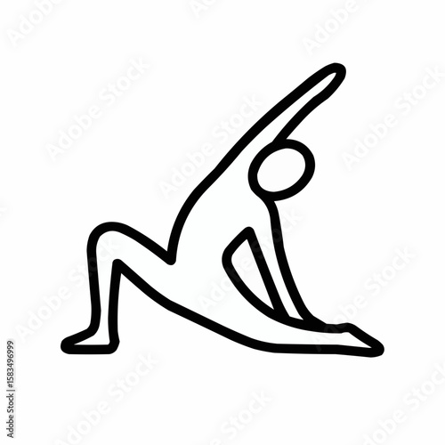Yoga pose in simple flowing lines. Conscious stretching