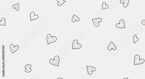 Charming hand drawn heart pattern with dotted outline for romantic designs