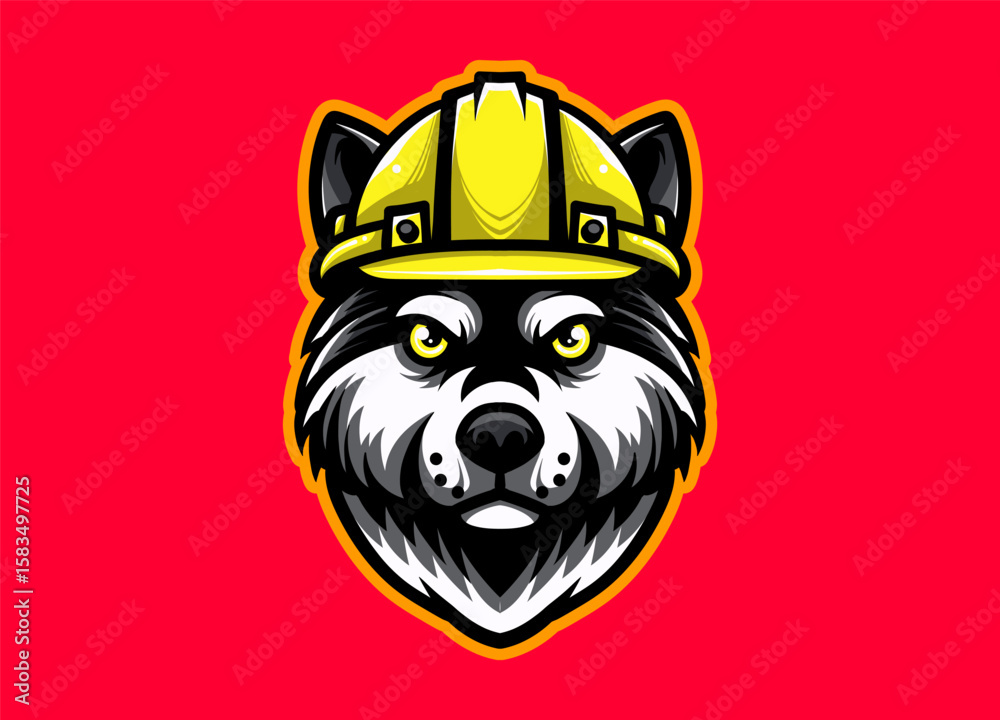 Construction-themed dog mascot head design wearing a project helmet, perfect for logos, branding, safety campaigns, and character illustrations. Construction-themed dog mascot head design wearing a project helmet, perfect for logos, branding, safety campaigns, and character illustrations.