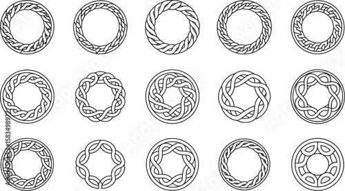 Collection of Celtic Knotwork Designs: Circular and Star-Shaped Patterns for Inspiration.