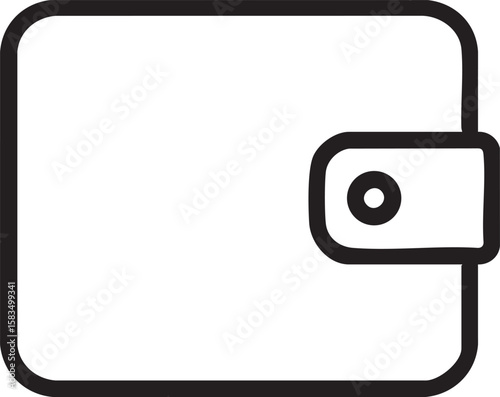 Minimalist Wallet Icon Secure Your Finances with a Simple Line Art Representation