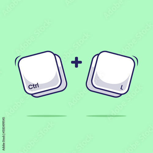 Hotkeys combination shortcut Ctrl plus L button icon suitable used for fast typing technology and work efficient innovation inside 