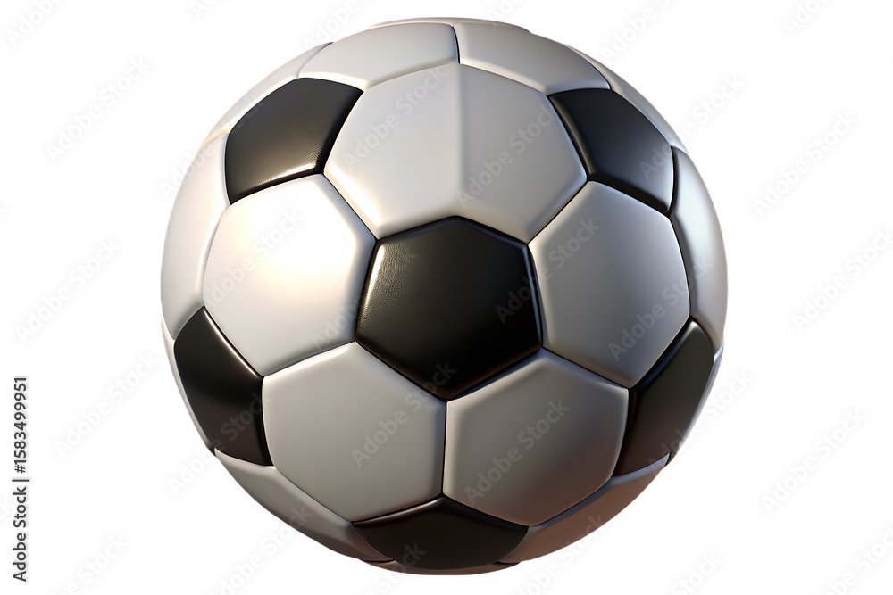 Obraz premium Classic black and white soccer ball football pentagon