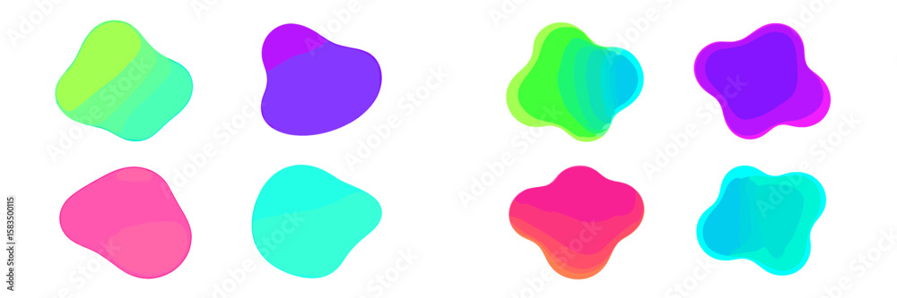 Colorful abstract shapes arranged in a grid, showcasing unique designs and vibrant hues Colorful abstract shapes arranged in a grid, showcasing unique designs and vibrant hues
