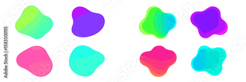 Colorful abstract shapes arranged in a grid, showcasing unique designs and vibrant hues