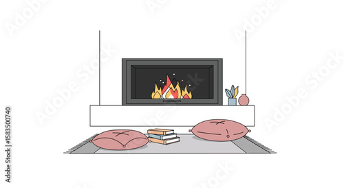 Cozy living room with fireplace and comfortable seating arrangement for relaxation