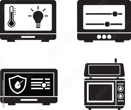 Smart Home Panel Vector Icon | Digital Control & Connected Living Symbol