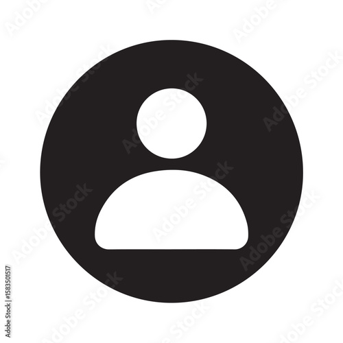 Minimalist Person Icon Simple Vector Design for User Profile, Contact, and Community Representation in Black and White