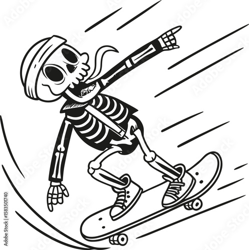 A vibrant vector illustration of a cartoon warrior woman on a horse, with a skateboard and sword, showcasing dynamic sport art and people drawing sketches