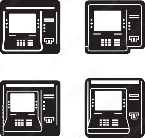 ATM Machine Vector Icon | Cash Withdrawal & Banking Service Symbol