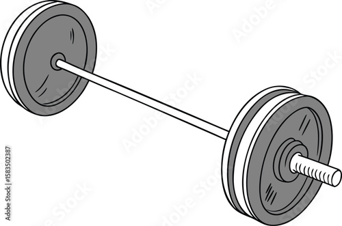 Isolated heavy chrome metal dumbbell for fitness training on a white background