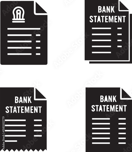 Bank Statement File Vector Icon | Financial Record & Account Summary Symbol