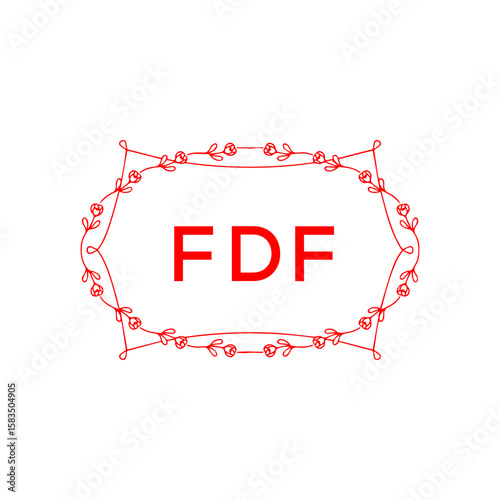 FDF Letter Initial Logo Design Template Vector Illustration