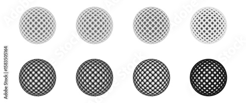 golf ball set vector illustration isolated on white background.