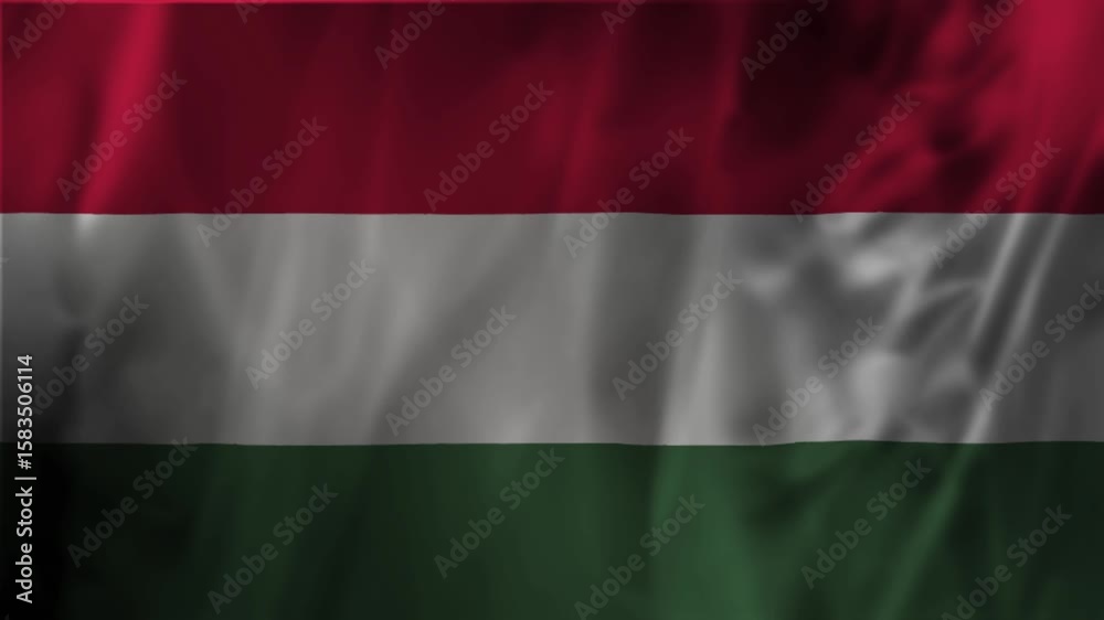 Waving flag of Hungary with red white and green horizontal stripes suitable for use in European or cultural contexts Waving flag of Hungary with red white and green horizontal stripes suitable for use in European or cultural contexts