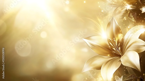 Golden lily flower backdrop