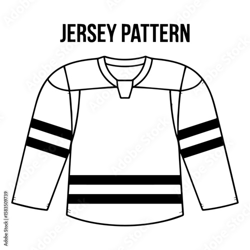 Simple Polo Shirt Vector Illustration or Jersey Pattern for Clothing Design.