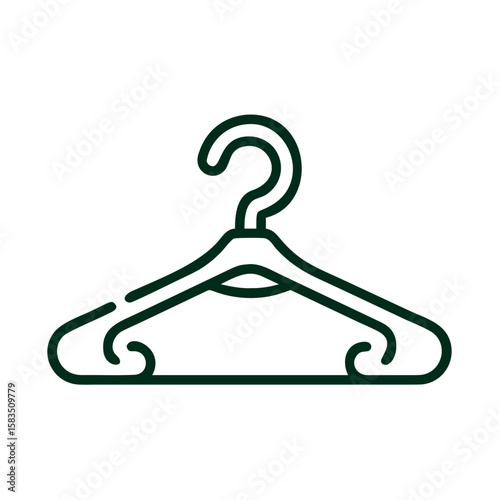 Clothes hanger icon in minimalist line design style  