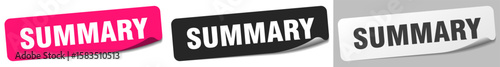 summary sticker. summary sticker set on white background