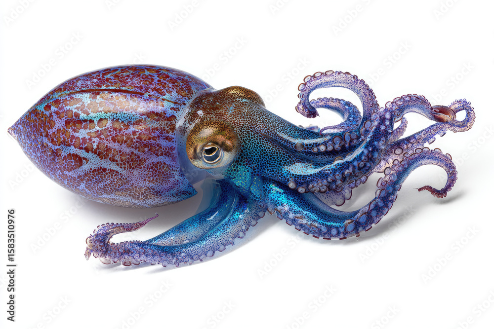 Fototapeta premium Beautiful of a squid tentacles isolated on white background