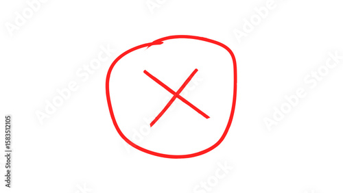 Free Download Hand drawn red cross mark with marker pen vector illustration. Red x sign draw. Red cross marker icon. - GFXLoad