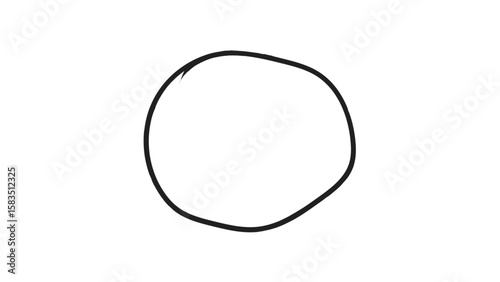 Hand drawn black highlighter marking circle. Black highlighter circle on transparent background. Circle draw with marker for highlighting text. Vector illustration.