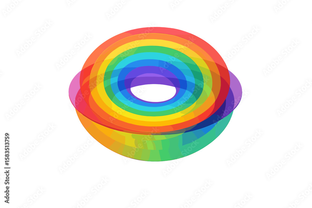 Obraz premium Colorful concentric circles create a vibrant visual display in a playful, abstract design
