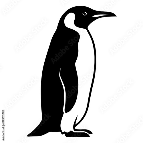 Elegant Penguin Illustration A Charming Wildlife Graphic for Design and Educational Purposes