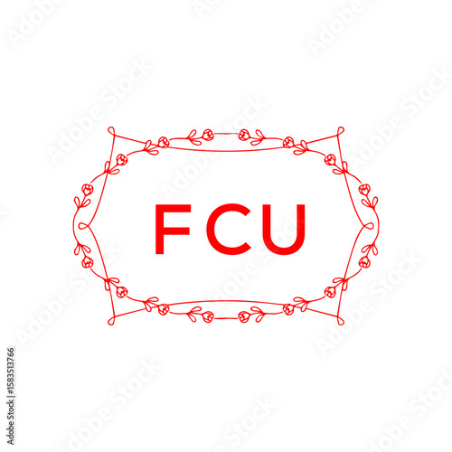 FCU Letter Initial Logo Design Template Vector Illustration