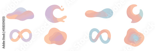 Colorful abstract shapes representing fluidity and creativity in modern design