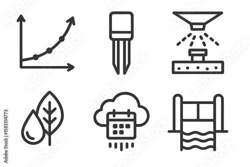 Data visualization and environmental symbols representing growth, sustainability, and management practices in the modern world