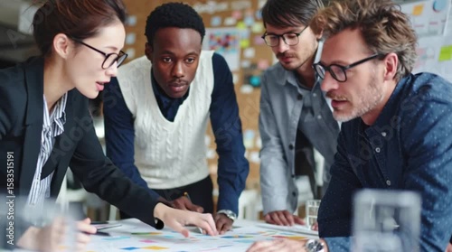 Diverse team collaborating on a project