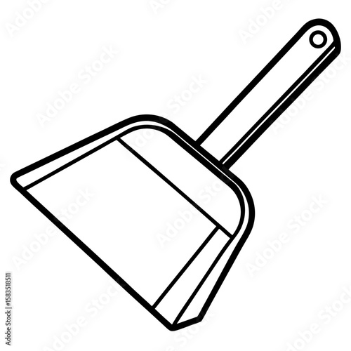 Dustpan line art vector