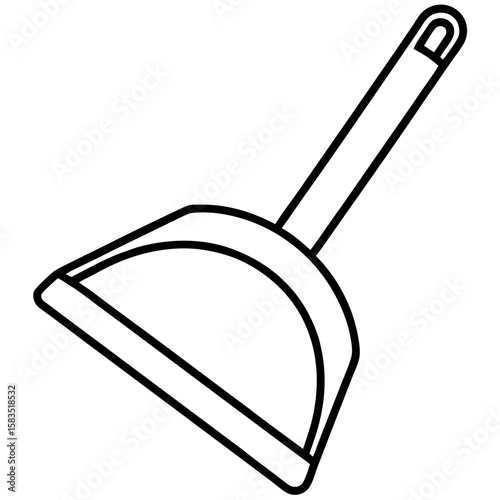 Dustpan line art vector
