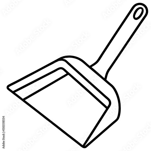 Dustpan line art vector
