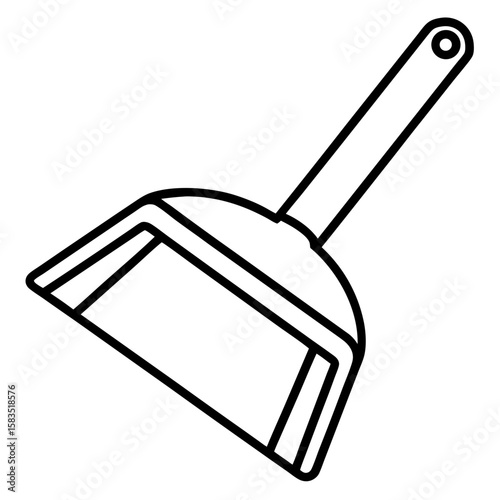 Dustpan line art vector