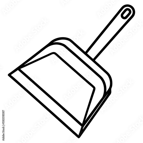 Dustpan line art vector