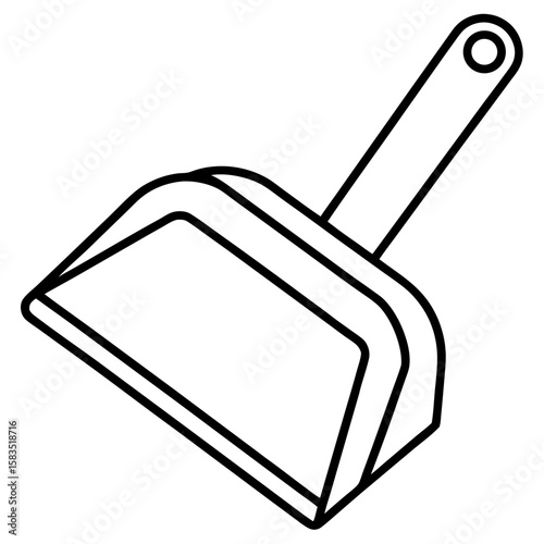 Dustpan line art vector