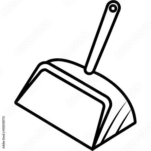 Dustpan line art vector